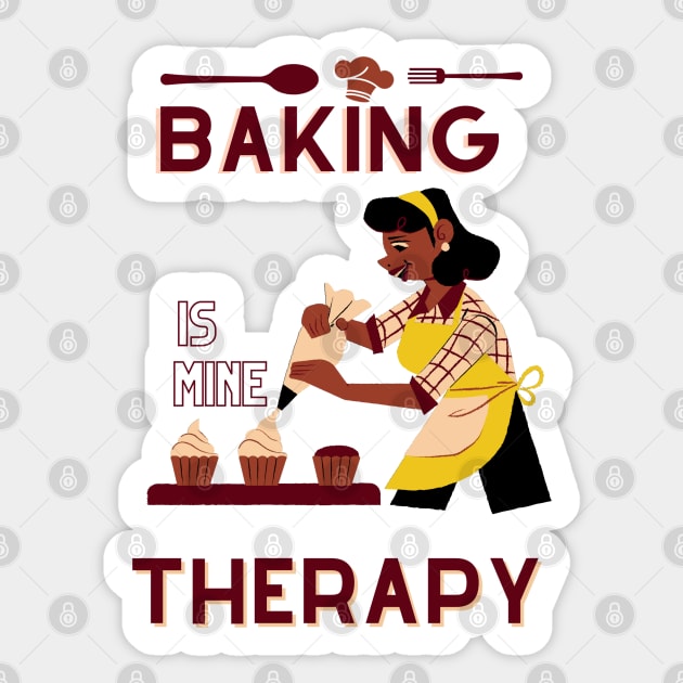 Baking Is Mine Therapy Sticker by Pris25